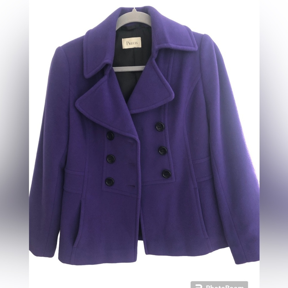 Wool Cashmere Double Breasted Size Medium Pea Coat